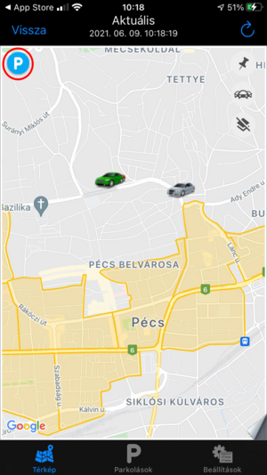 Parkolózóna megjelenítés iOS Parkolózóna megjelenítés iOS